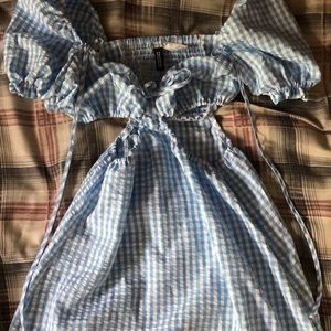 xs blue H&M plaid dress